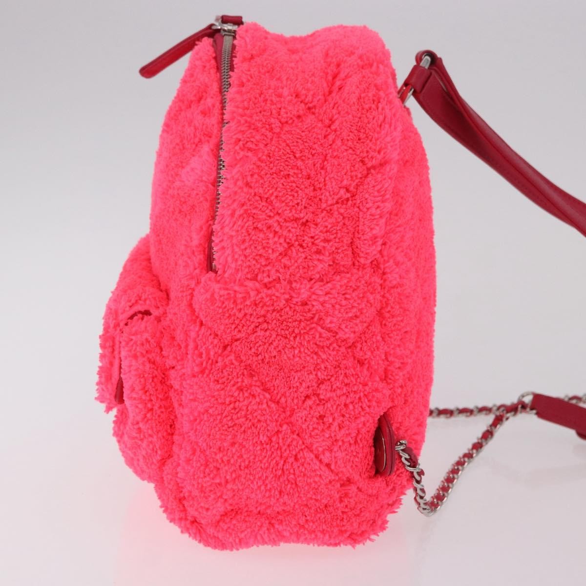 Chanel Coco Beach Quilted Terry Cloth Pink Cotton Backpack Bag (Pre-Owned)