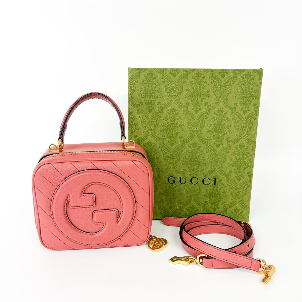 Gucci Blondie Nm Top Handle Leather Pink Leather Handbag (Pre-Owned)