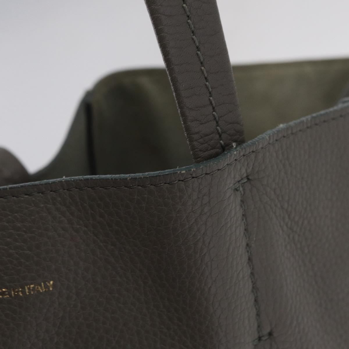 Celine Phantom Cabas Leather Gray Leather Tote Bag Bag (Pre-Owned)