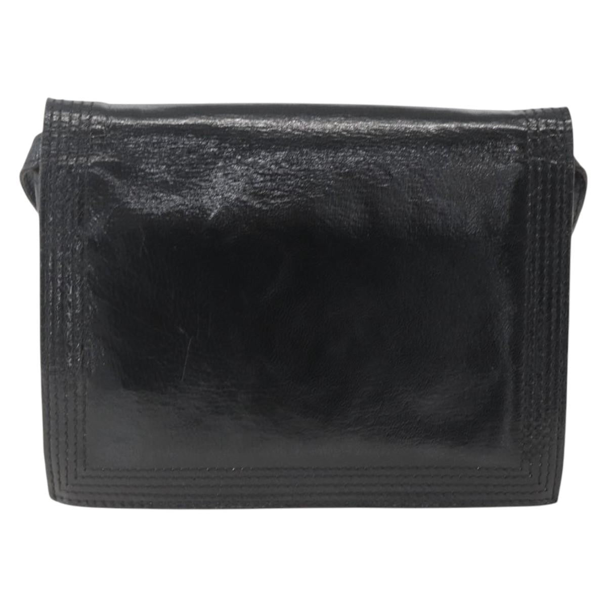 Saint Laurent Vintage Leather Black Leather Shoulder Bag Bag (Pre-Owned)