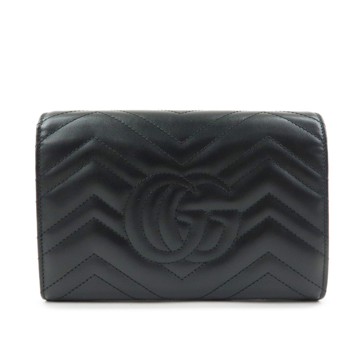Gucci Gg Marmont Chain Matelasse Leather Black Leather Crossbody Bag Bag (Pre-Owned)