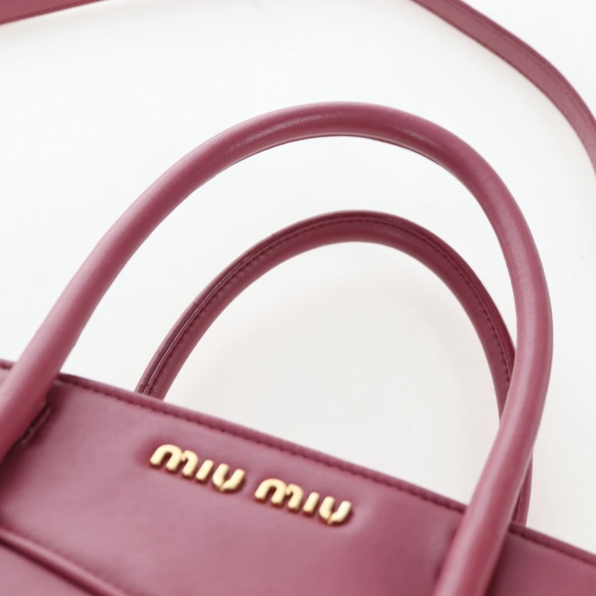 Miu Miu Beau Top Handle Leather Pink Leather Handbag (Pre-Owned)