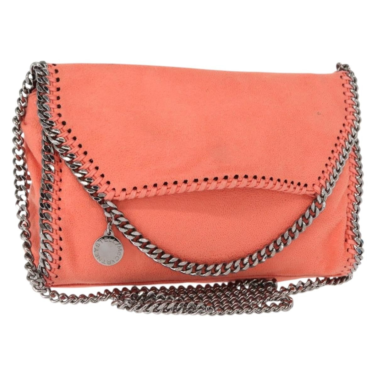 Stella Mccartney Falabella Fold Over Flap Shaggy Deer Orange Polyester Shoulder Bag Bag (Pre-Owned)