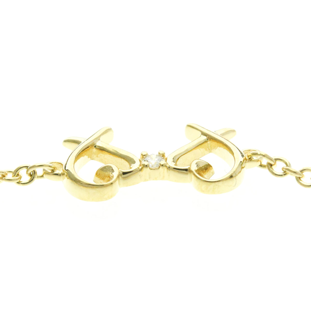 Tiffany & Co. Paloma Picasso Double Loving Heart 18K Yellow Gold And Diamond Gold Yellow_Gold Bracelet Jewelry (Pre-Owned)