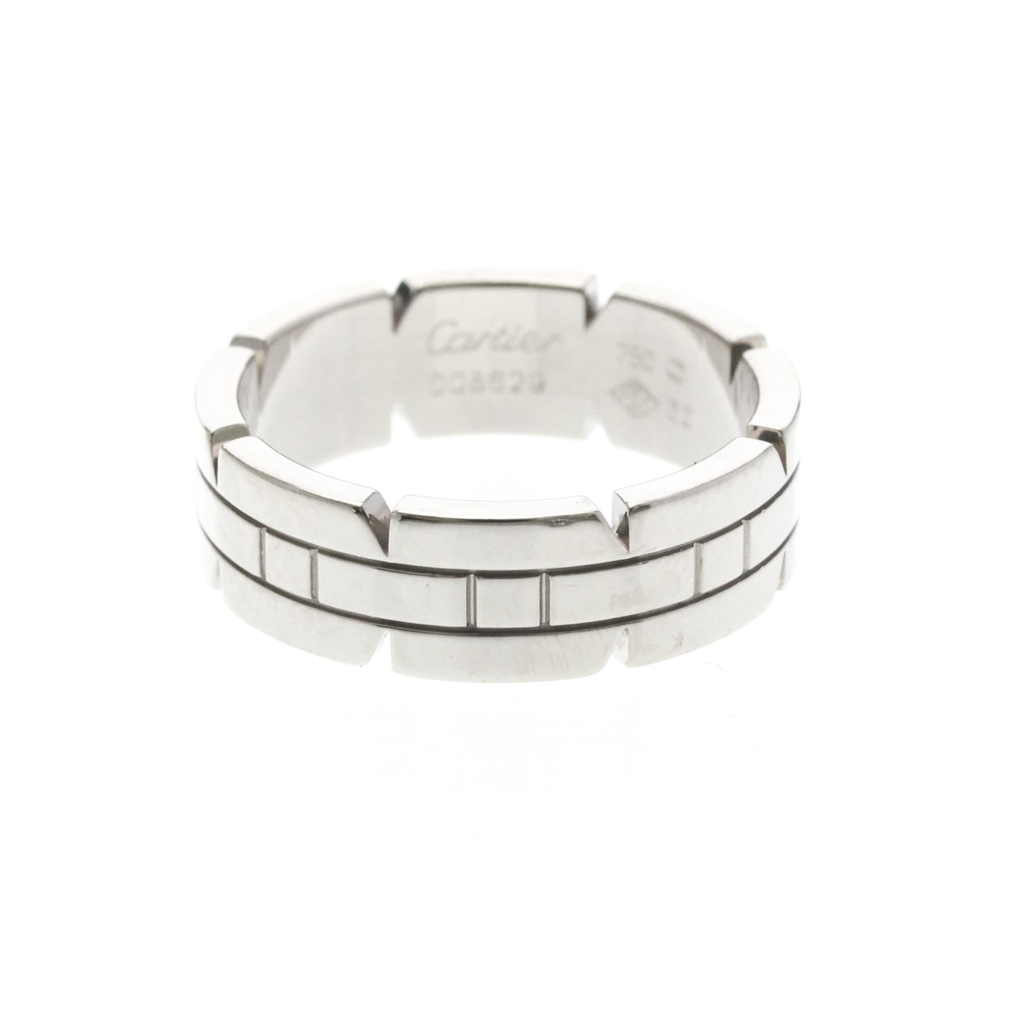 Cartier Tank Francaise 18K White Gold Silver White_Gold Ring Jewelry (Pre-Owned)