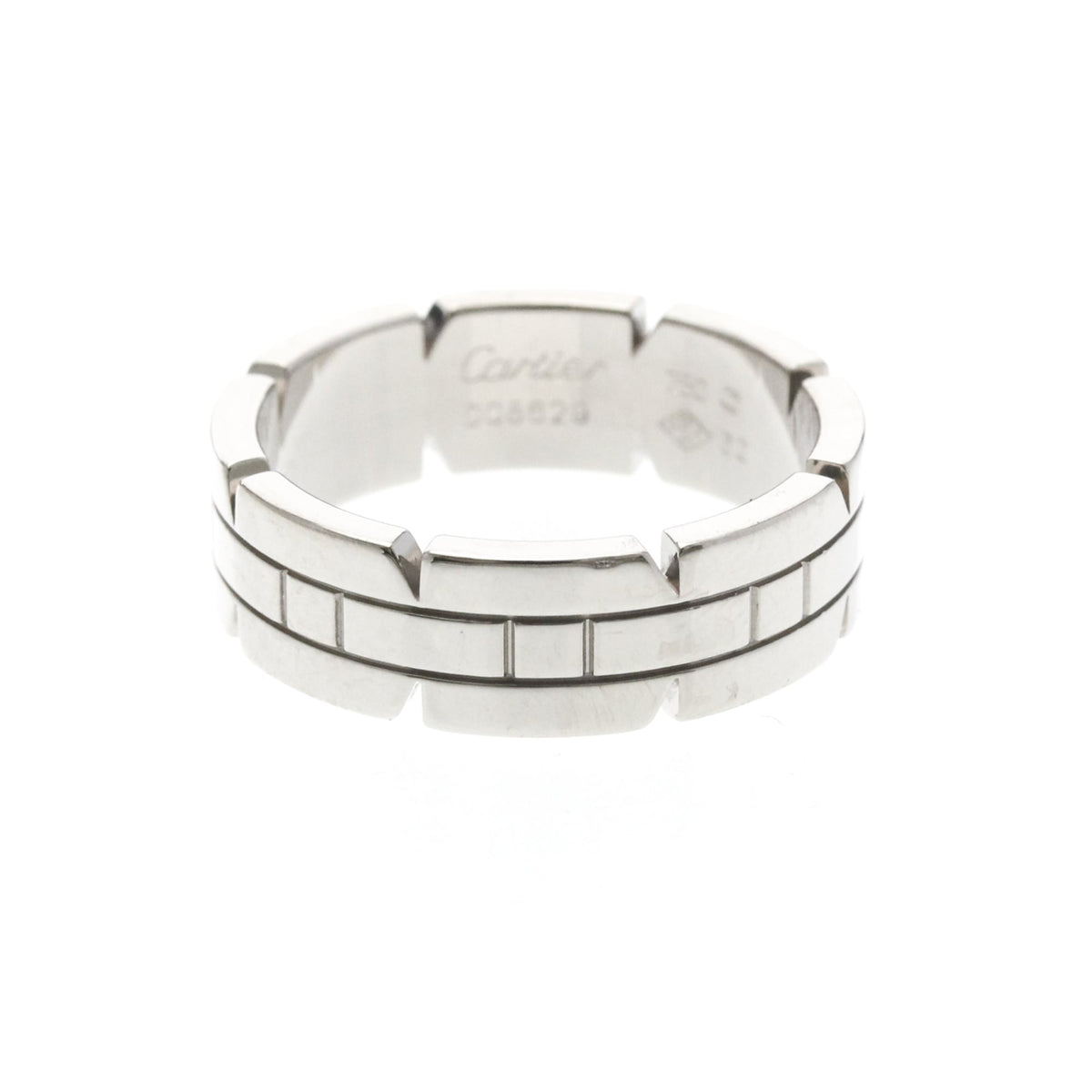 Cartier Tank Francaise 18K White Gold Silver White_Gold Ring Jewelry (Pre-Owned)