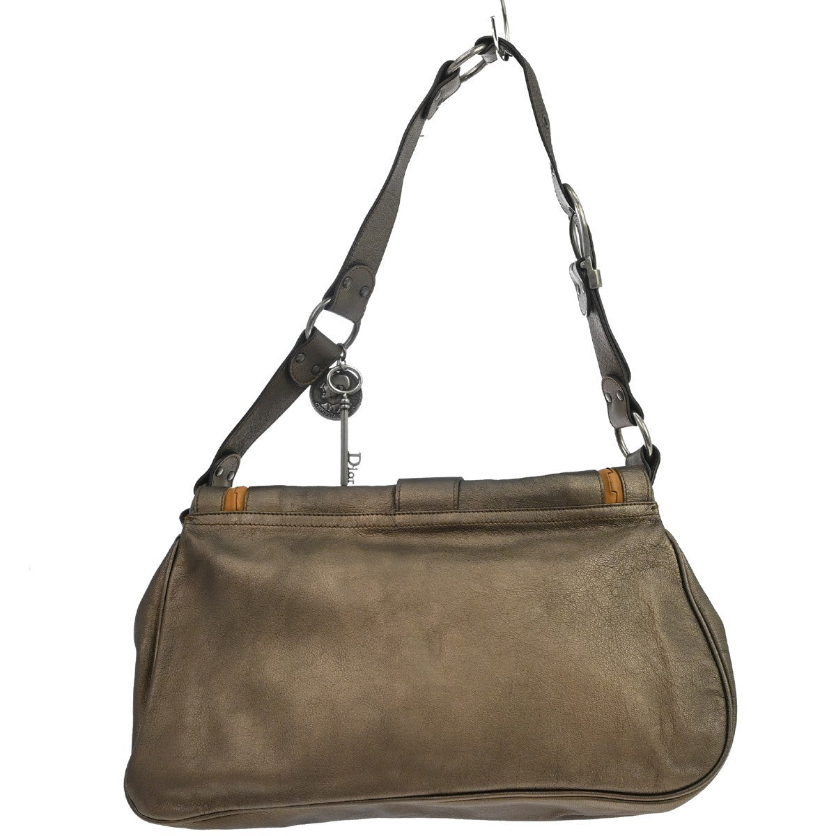 Christian Dior Vintage Gaucho Double Saddle Leather Brown Leather Handbag (Pre-Owned)