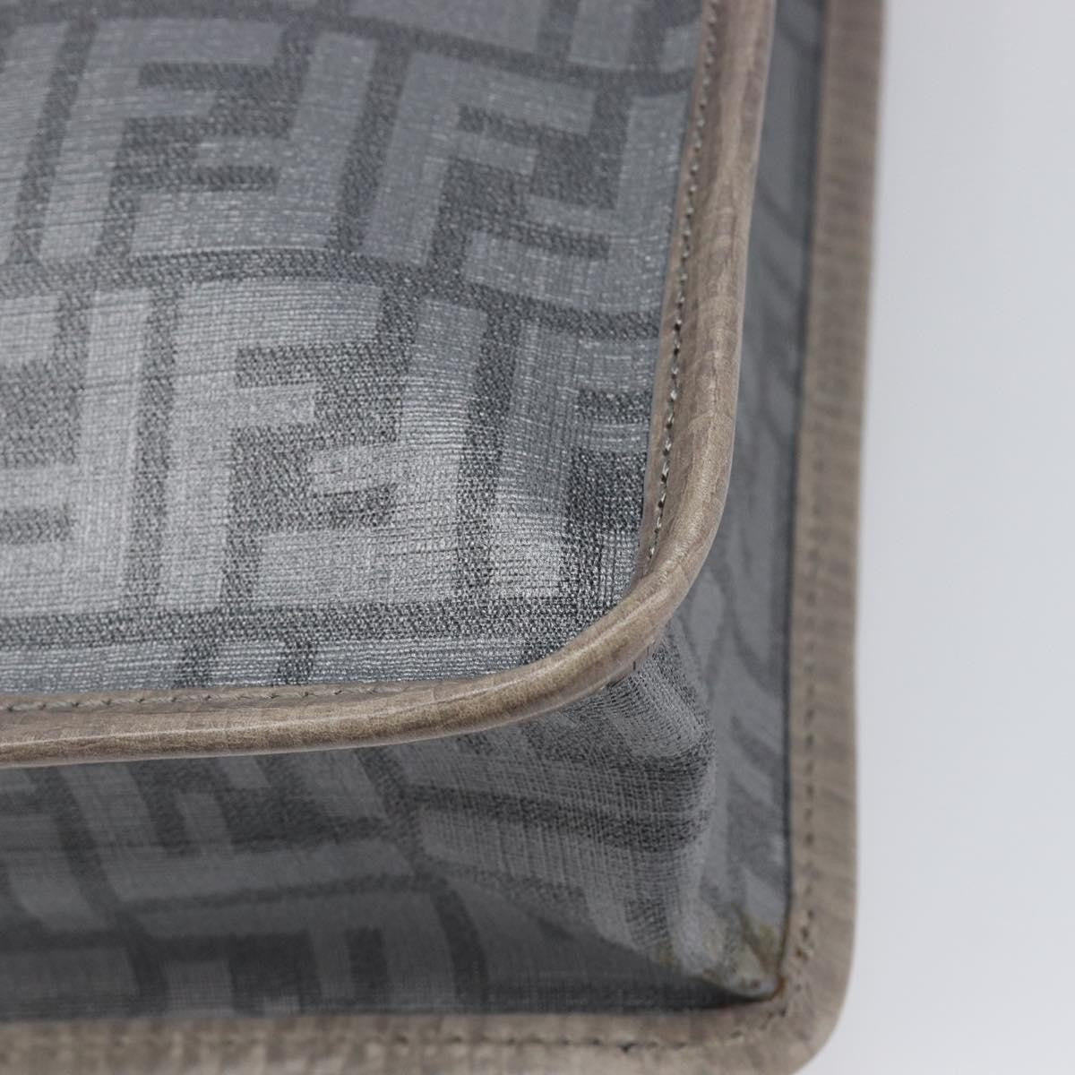 Fendi Open Shopping Zucca Canvas Gray Canvas Tote Bag Bag (Pre-Owned)