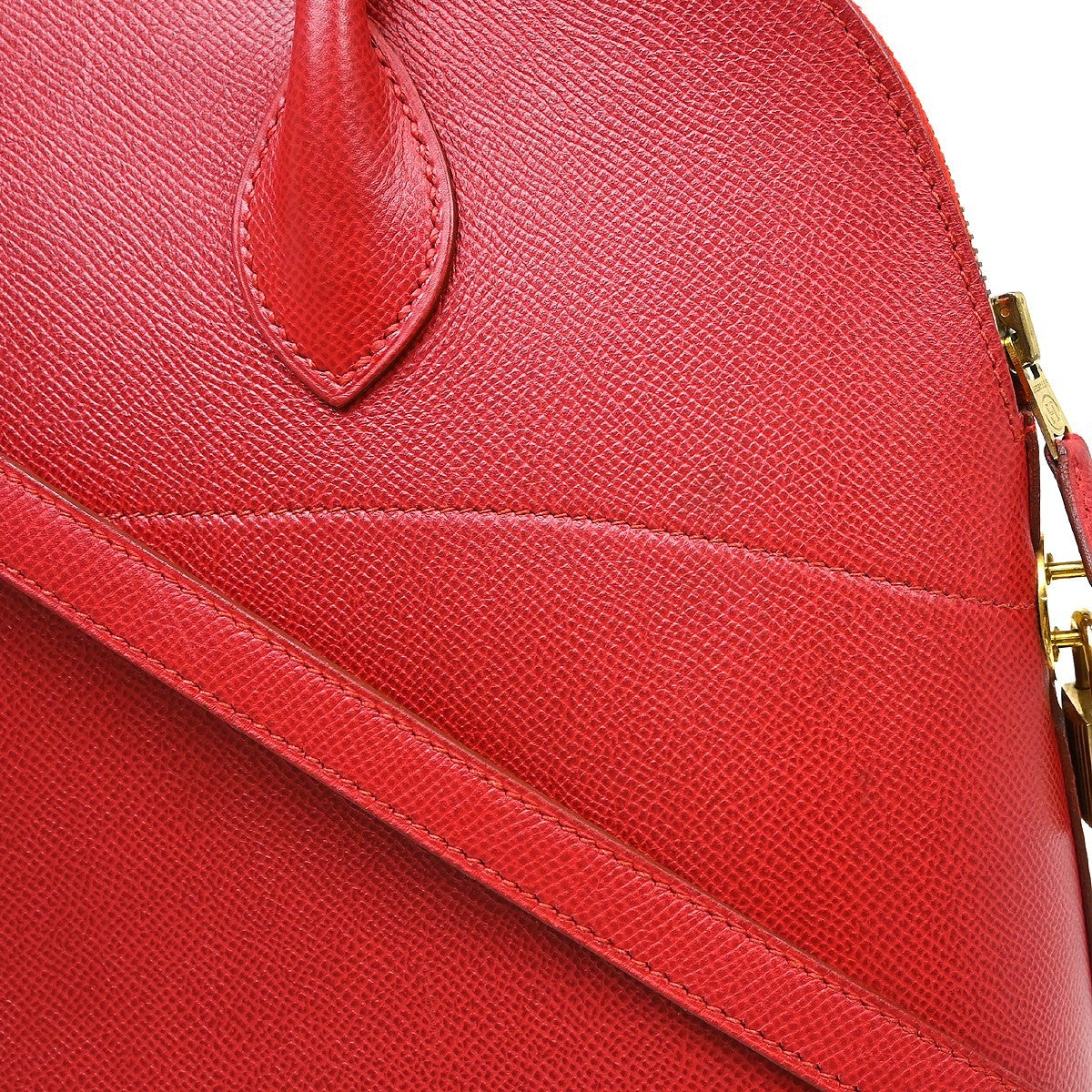 Hermes Bolide Courchevel Red Leather Handbag (Pre-Owned)