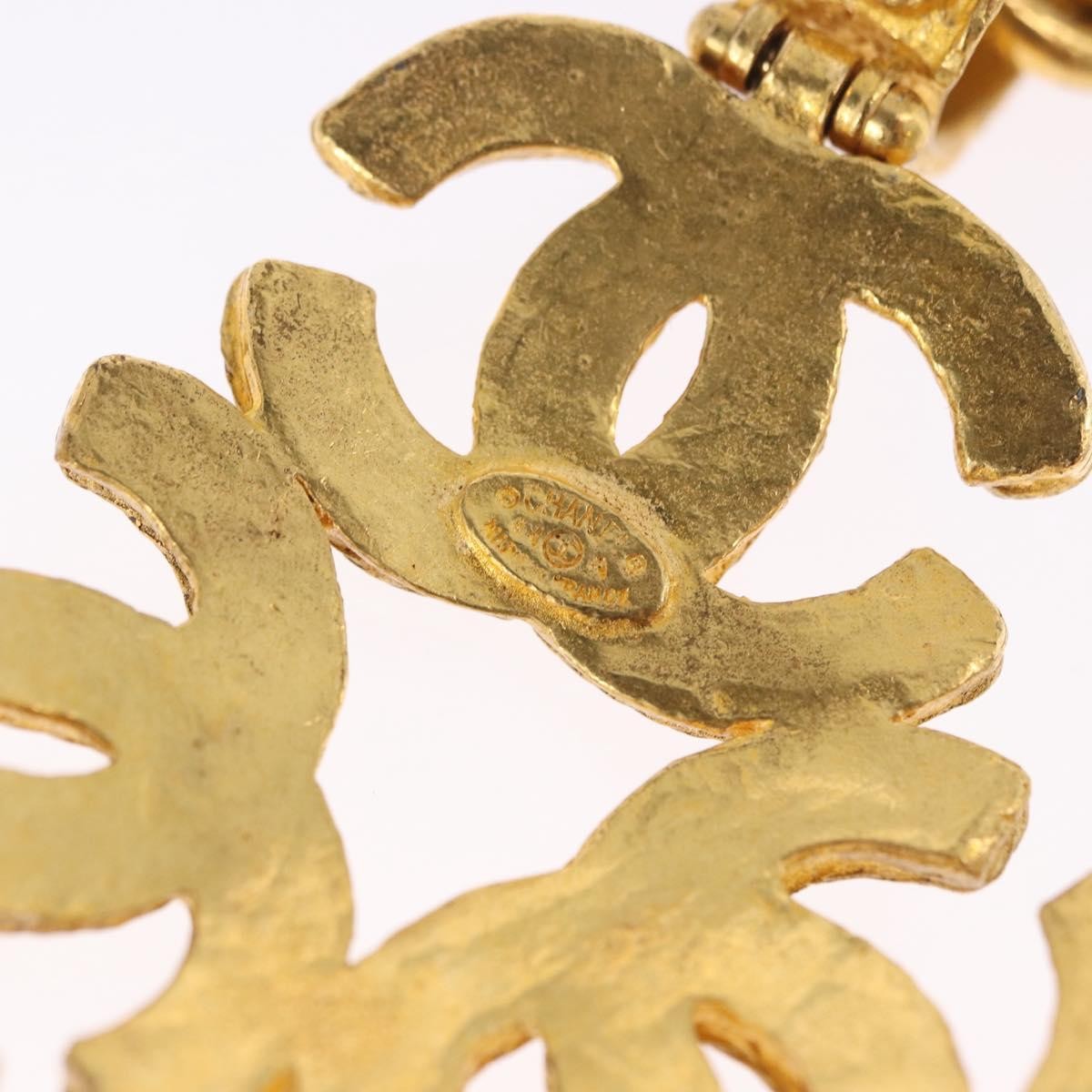 Chanel Vintage Triple Cc Chain Metal Gold Metal Necklace Jewelry (Pre-Owned)