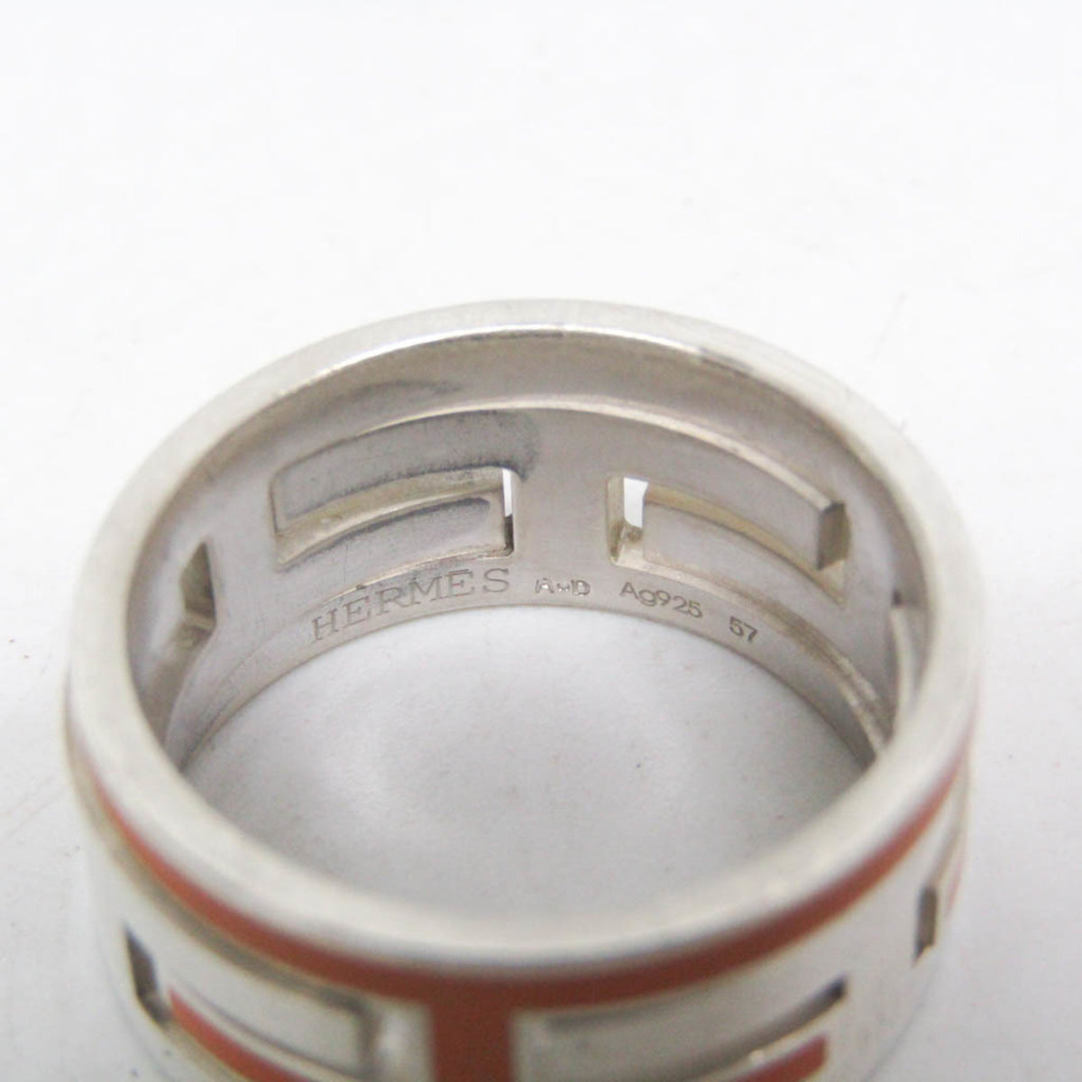 Hermes Move H Ring Silver Silver Silver Ring Jewelry (Pre-Owned)