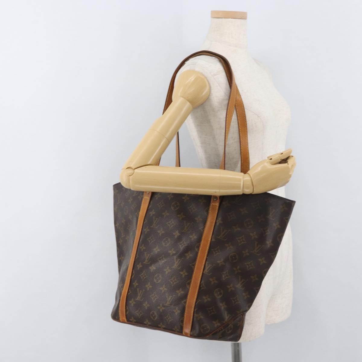 Louis Vuitton Shopping Sac Monogram Canvas Brown Canvas Handbag (Pre-Owned)