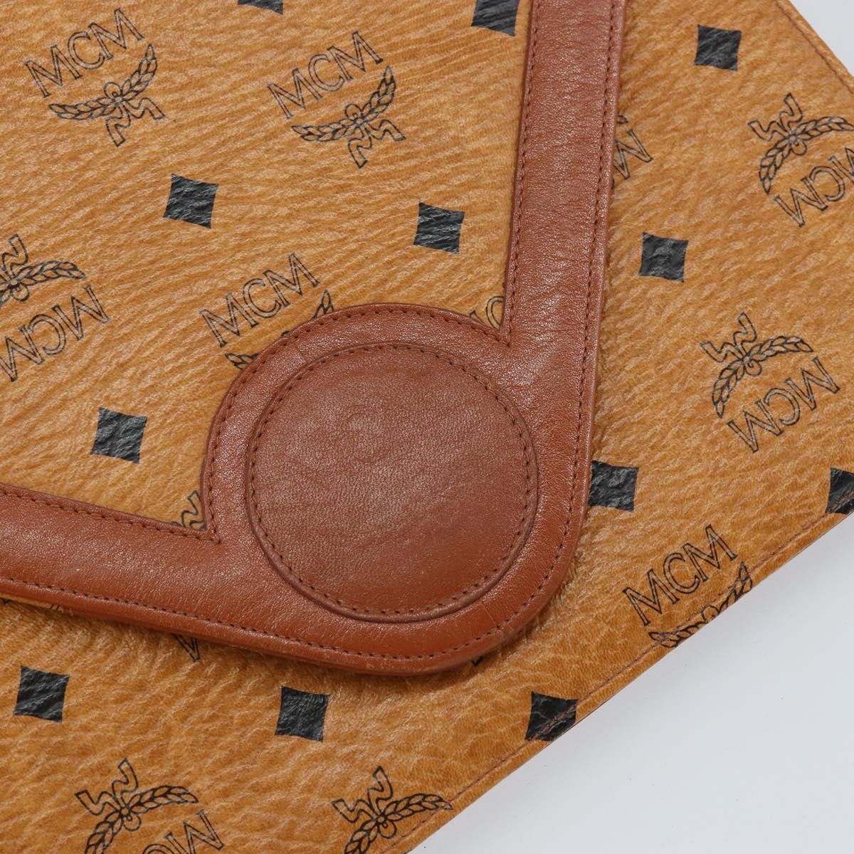 MCM Visetos Canvas And Leather Brown Canvas Shoulder Bag Bag (Pre-Owned)