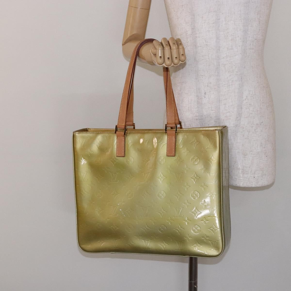 Louis Vuitton Columbus Monogram Vernis Beige Patent_Leather Tote Bag Bag (Pre-Owned)