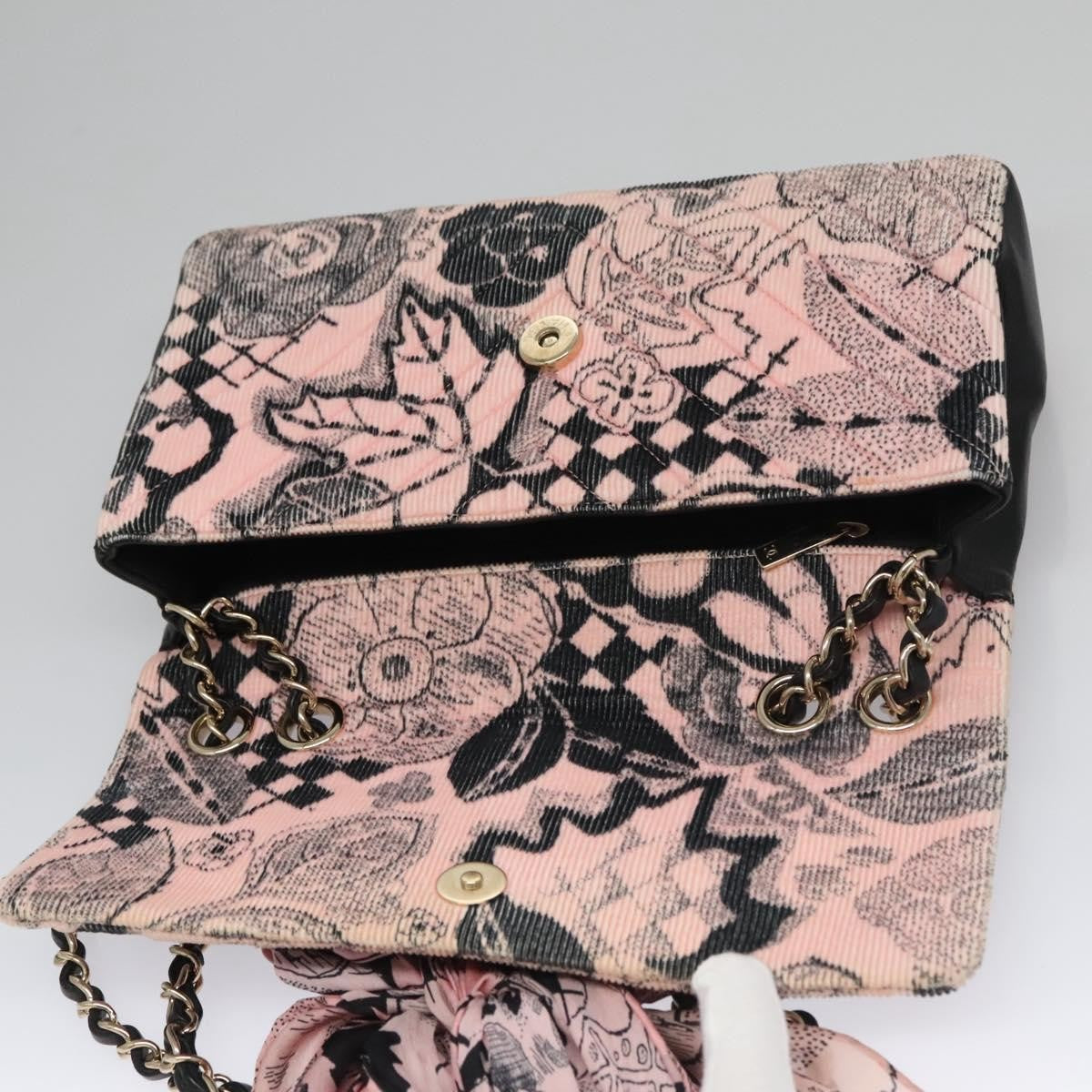 Chanel Flap Shoulder Canvas Pink Cotton Shoulder Bag Bag (Pre-Owned)
