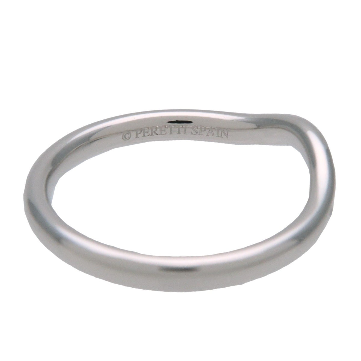 Tiffany & Co. Elsa Peretti Curved Wedding Band Platinum With Diamonds Silver Platinum Ring Jewelry (Pre-Owned)