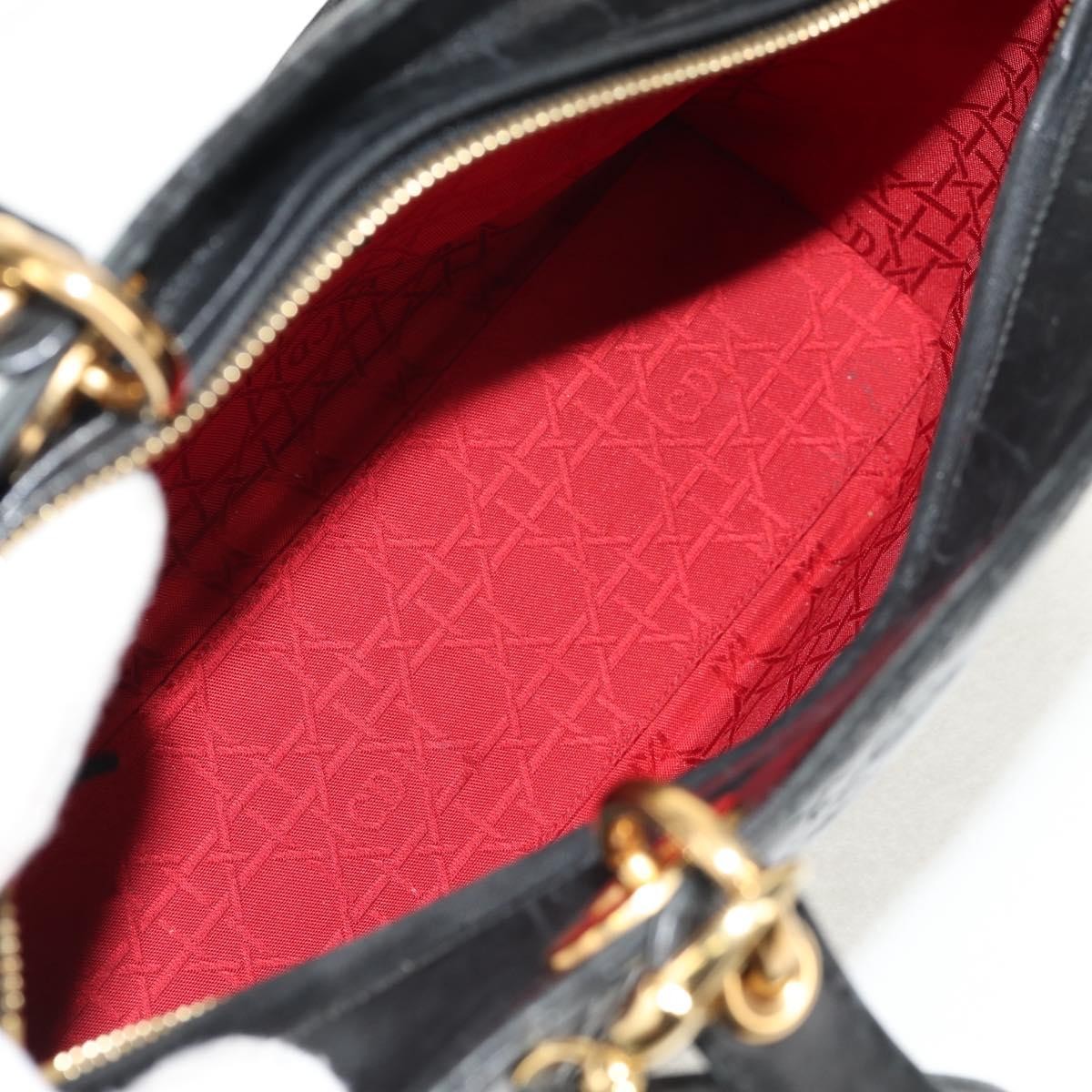 Christian Dior Lady Dior Leather Black Leather Handbag (Pre-Owned)