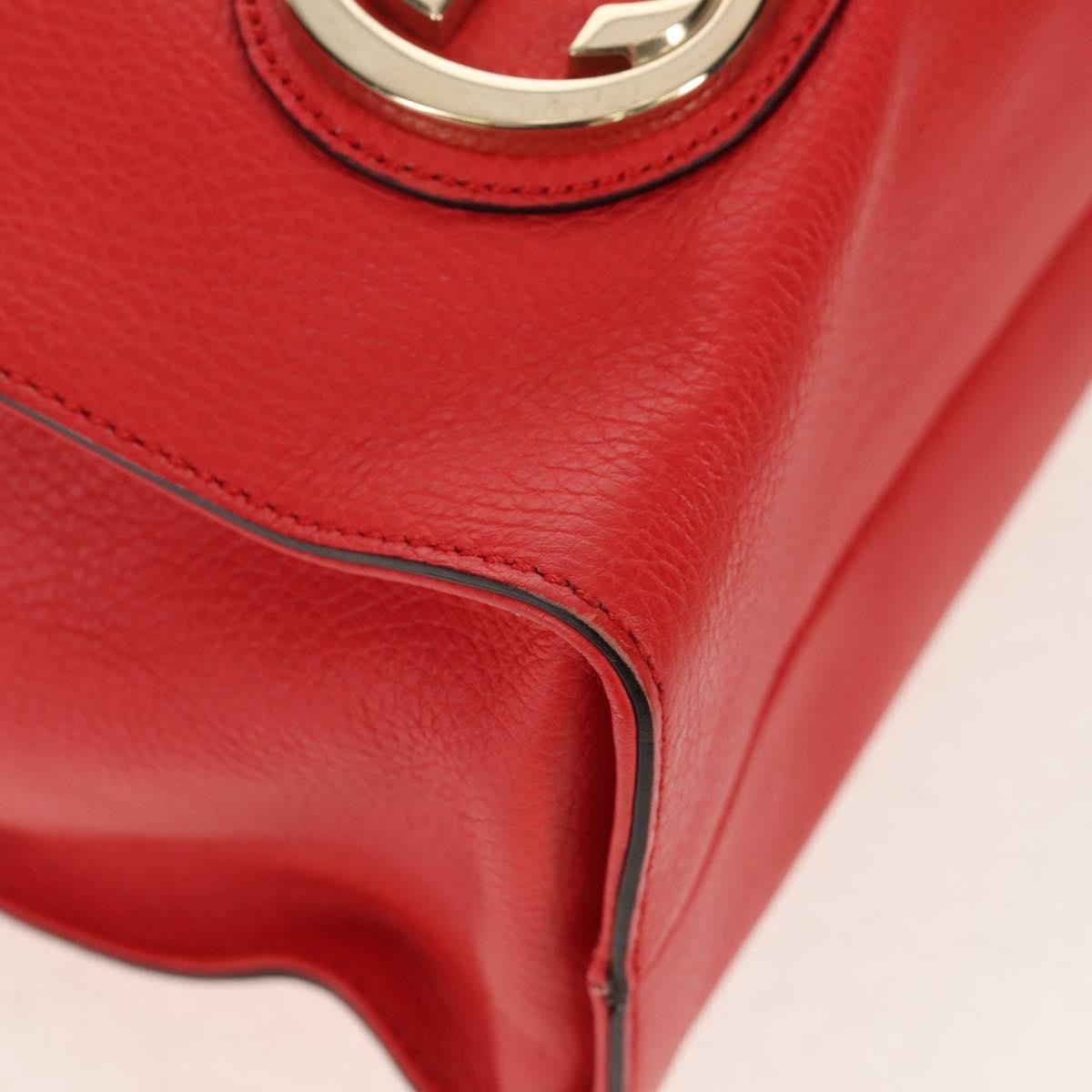 Gucci Grand Prix Interlocking Gg Grainy Leather Red Leather Tote Bag Bag (Pre-Owned)