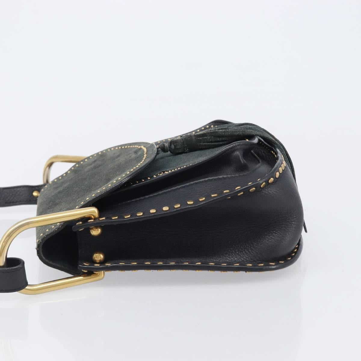 Chloe Hudson Studded Leather Black Leather Handbag (Pre-Owned)