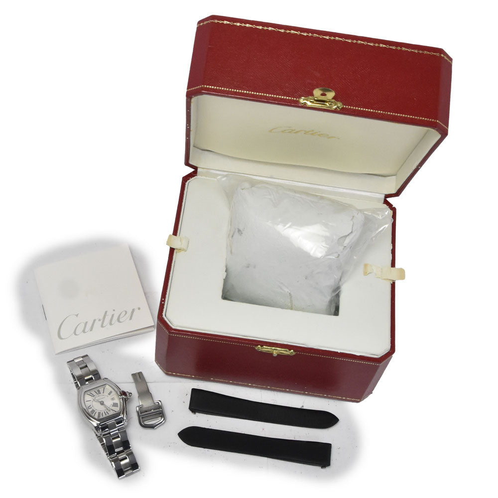 Cartier Roadster Quartz Stainless Steel With Mother Of Pearl Watch (Pre-Owned)