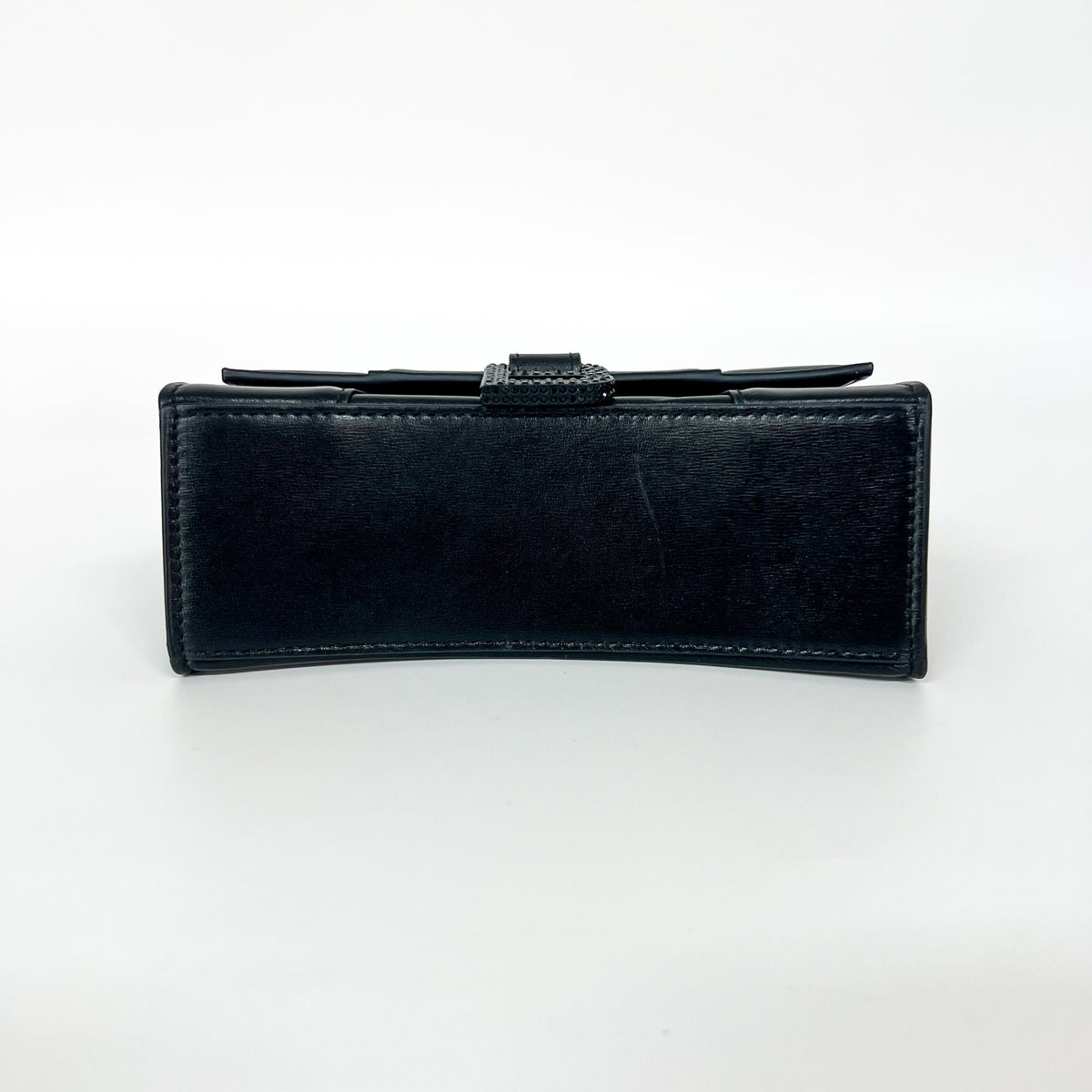 Balenciaga Hourglass Top Handle Leather With Crystals Black Leather Handbag (Pre-Owned)