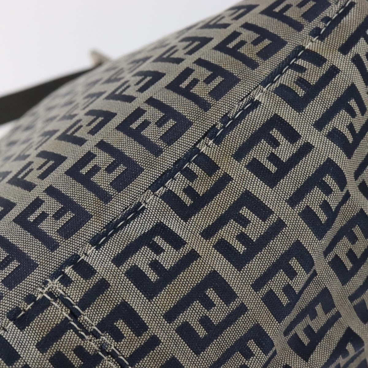 Fendi Zucchino Mamma Baguette Canvas Navy Canvas Shoulder Bag Bag (Pre-Owned)