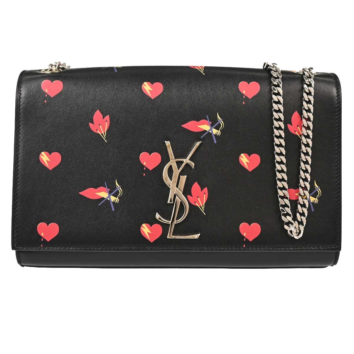 Saint Laurent Kate Leather Black Leather Shoulder Bag Bag (Pre-Owned)