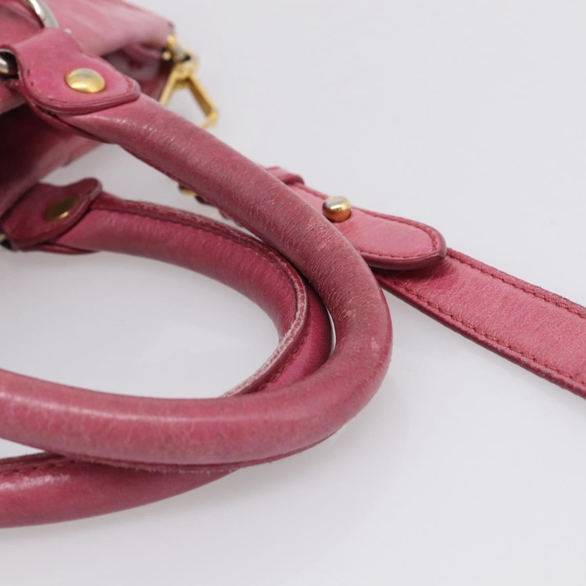 Miu Miu Vitello Lux Leather Pink Leather Handbag (Pre-Owned)