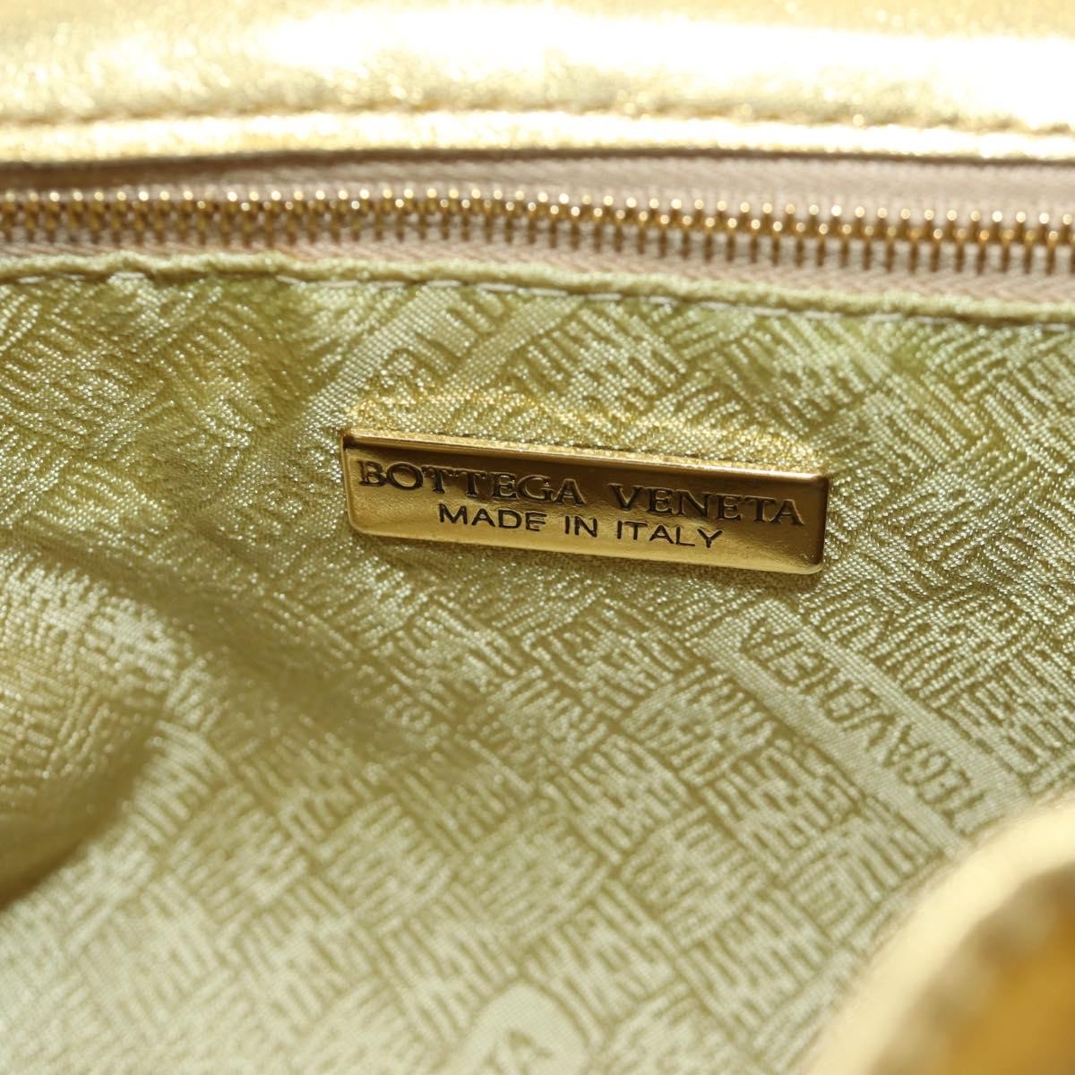 Bottega Veneta Backpack Leather With Intrecciato Gold Leather Backpack Bag (Pre-Owned)
