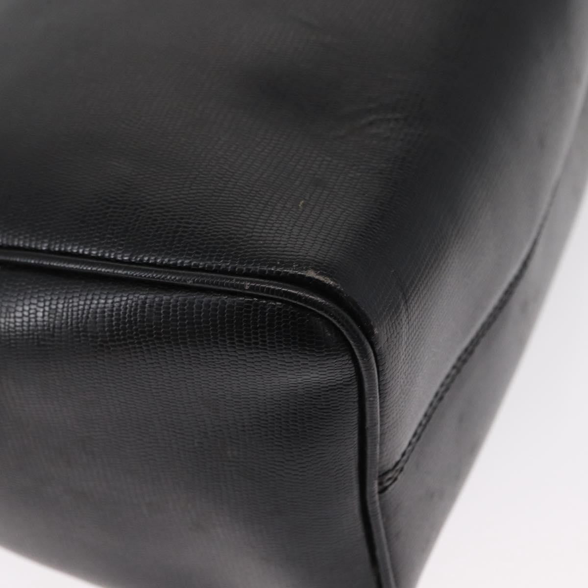 Celine Vintage Circle Logo Leather Black Leather Shoulder Bag Bag (Pre-Owned)