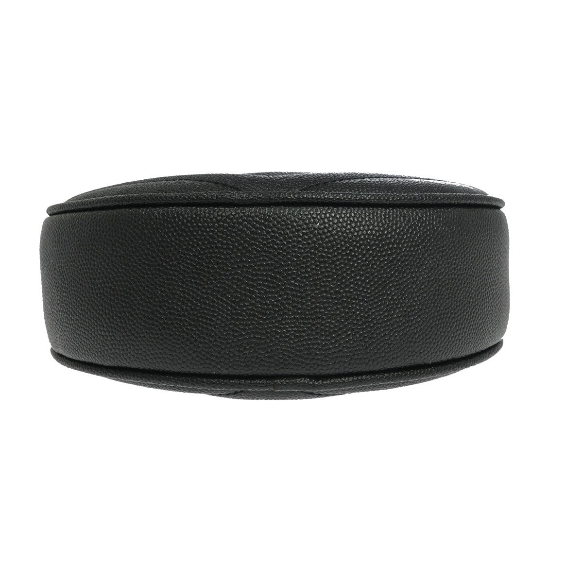 Saint Laurent Vinyle Round Camera Matelasse Chevron Leather Black Leather Crossbody Bag Bag (Pre-Owned)