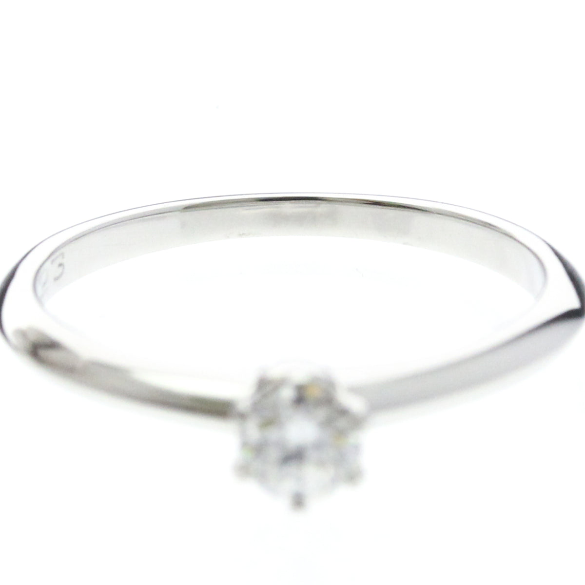 Tiffany & Co. Tiffany Setting Solitaire Platinum With Rbc Diamond G/Vvs2 Silver Platinum Ring Jewelry (Pre-Owned)