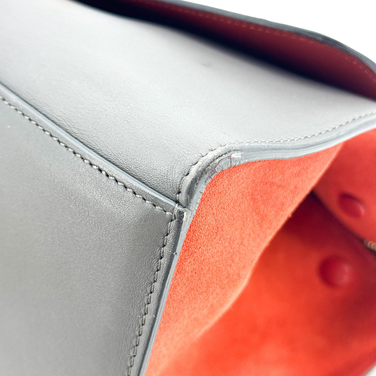 Celine Tricolor Trapeze Leather Navy Leather Handbag (Pre-Owned)