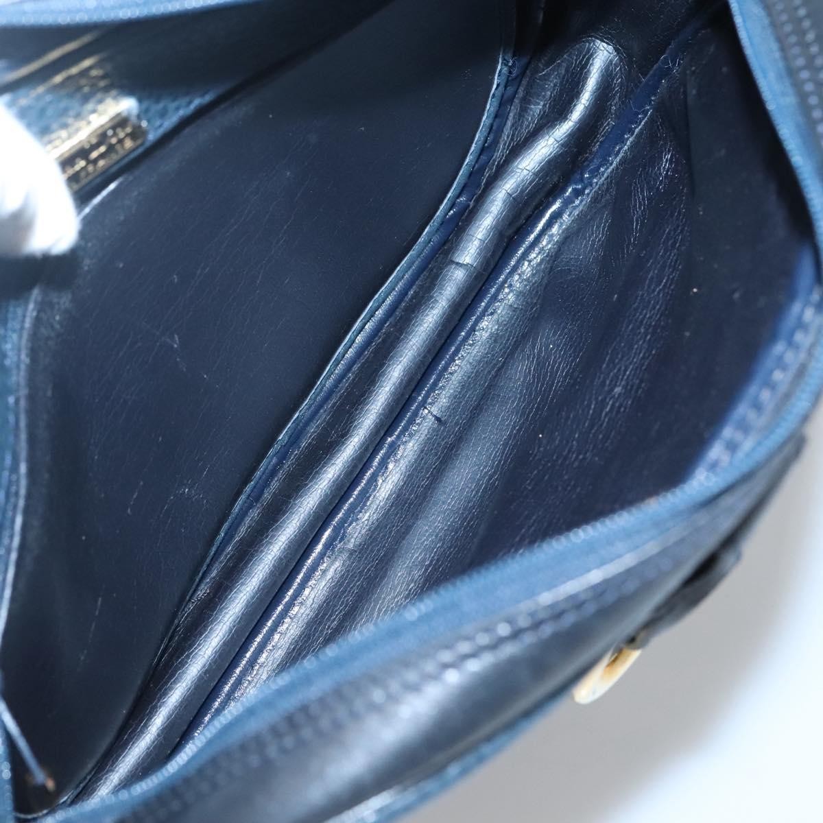 Christian Dior Vintage Leather Navy Leather Shoulder Bag Bag (Pre-Owned)