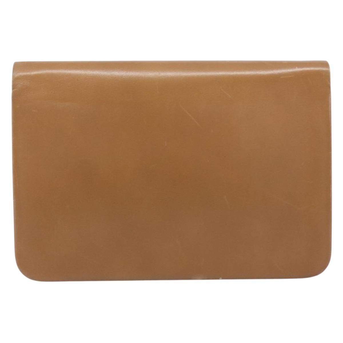 Christian Dior Vintage Cd Chain Flap Leather Beige Leather Shoulder Bag Bag (Pre-Owned)