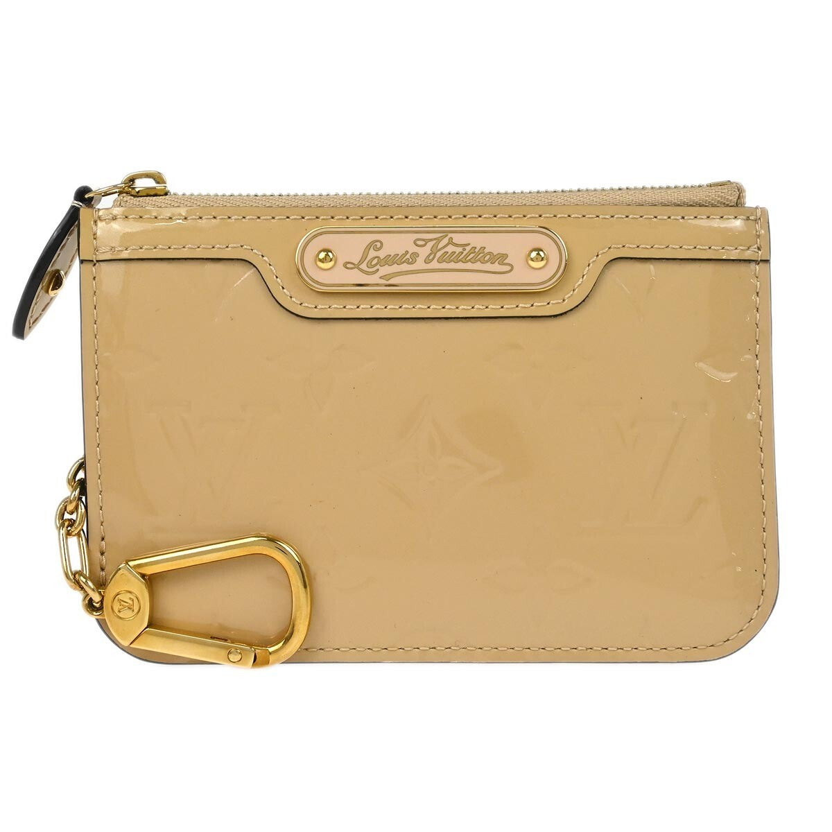Louis Vuitton Pochette Clés Nm Monogram Vernis Patent Leather Beige Patent_Leather Wallets Accessory (Pre-Owned)