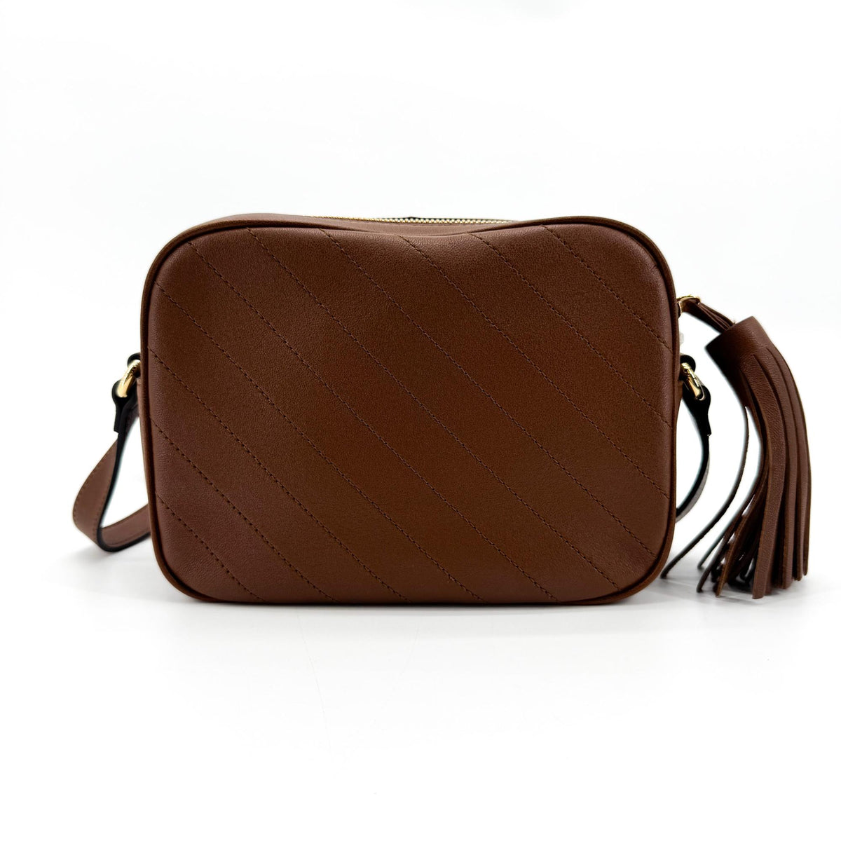 Gucci Blondie Nm Camera Diagonal Quilted Leather Brown Leather Shoulder Bag Bag (Pre-Owned)