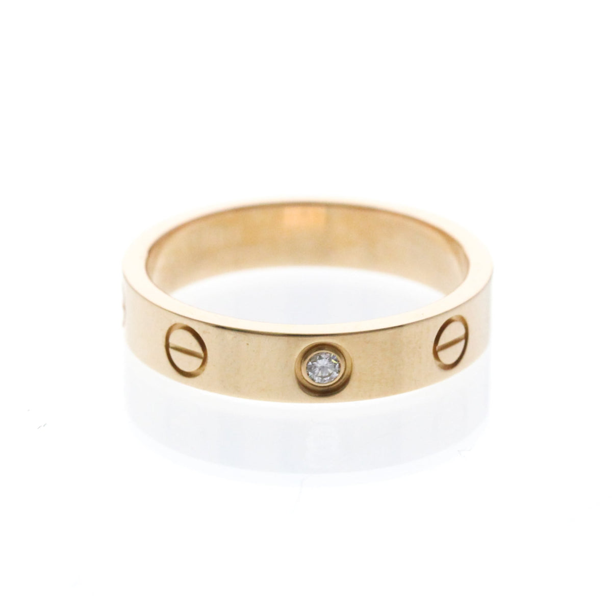 Cartier Love Wedding Band 1 Diamond 18K Rose Gold With Diamond Gold Pink_Gold Ring Jewelry (Pre-Owned)
