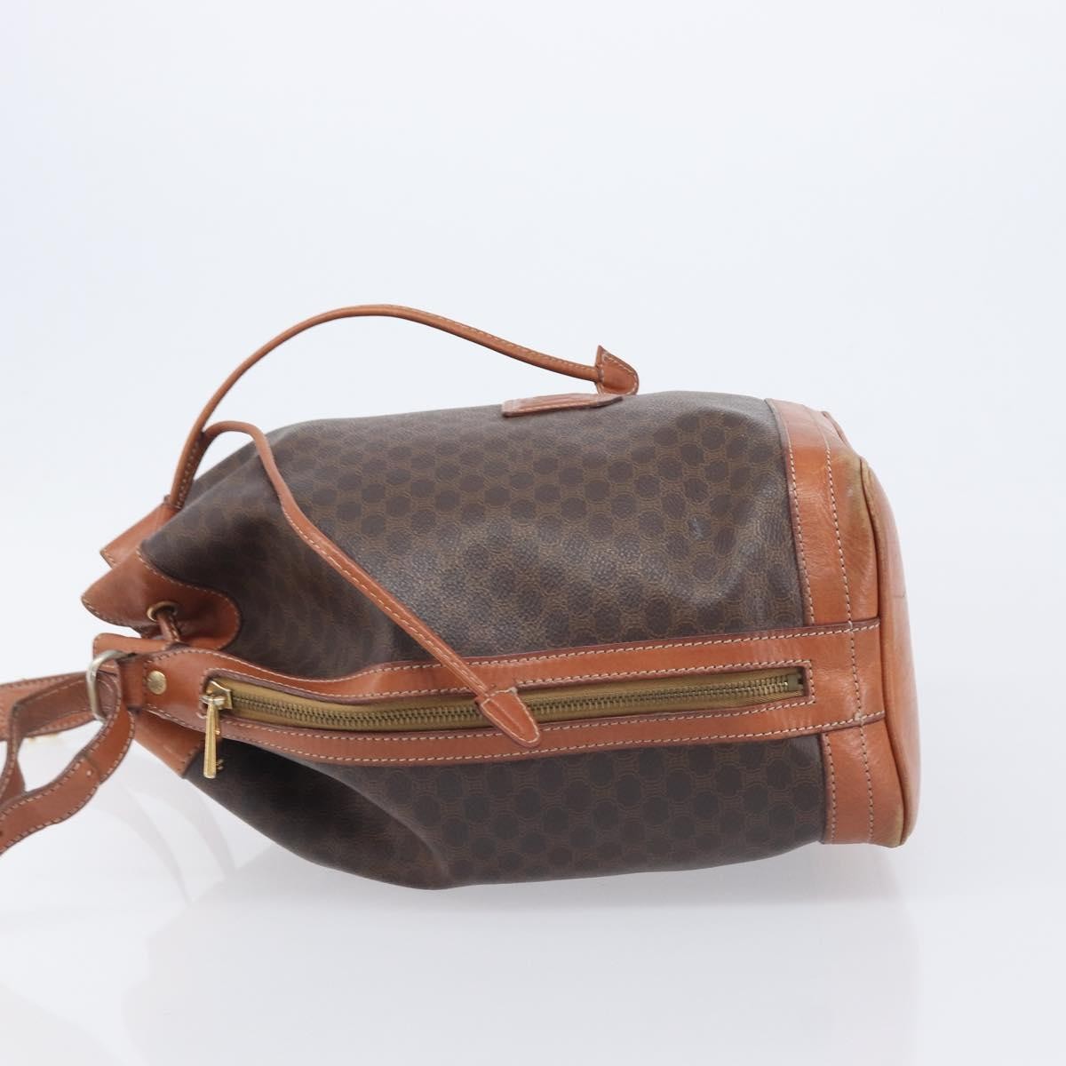 Celine Macadam Shoulder Leather Brown Canvas Crossbody Bag Bag (Pre-Owned)