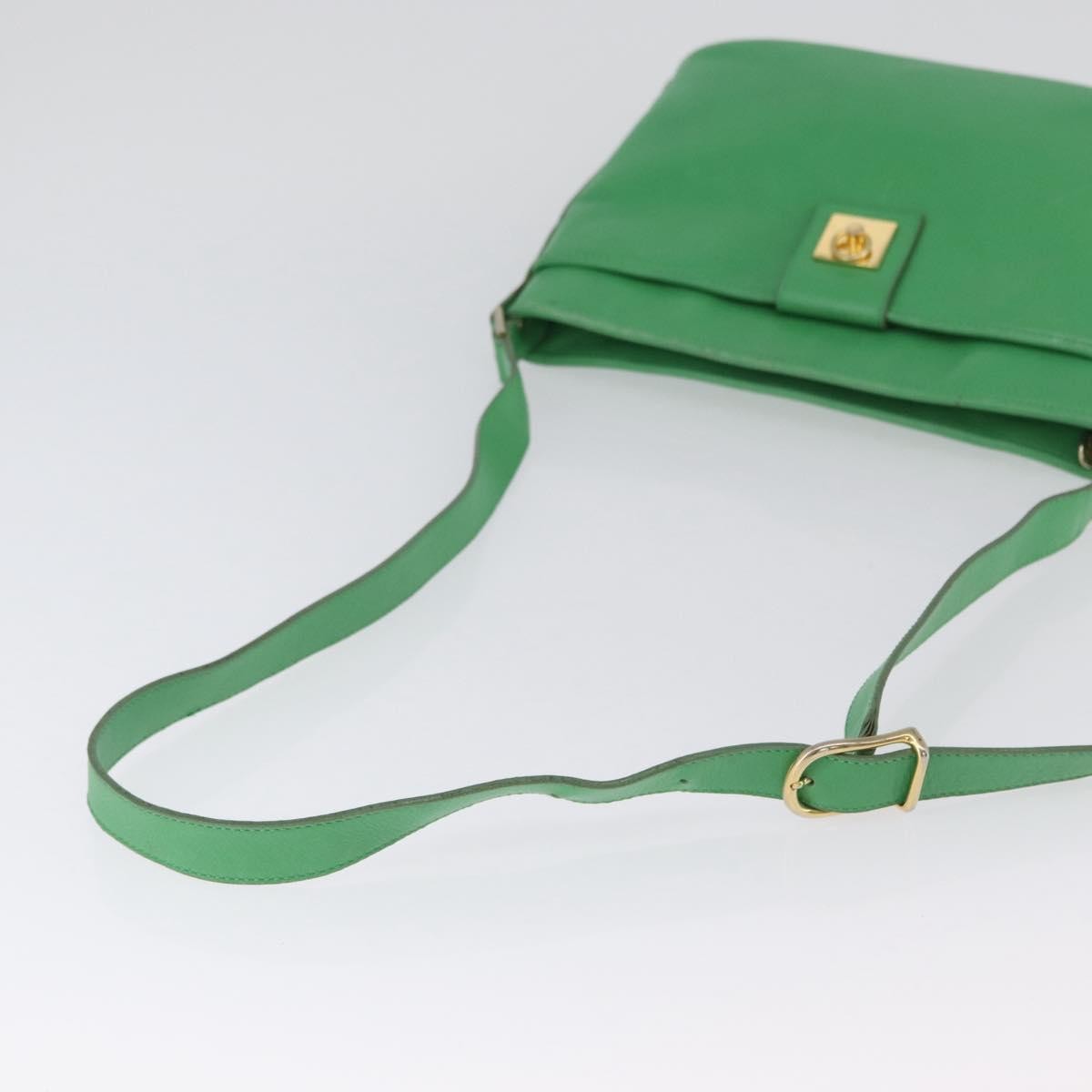 Celine Vintage Leather Green Leather Shoulder Bag Bag (Pre-Owned)
