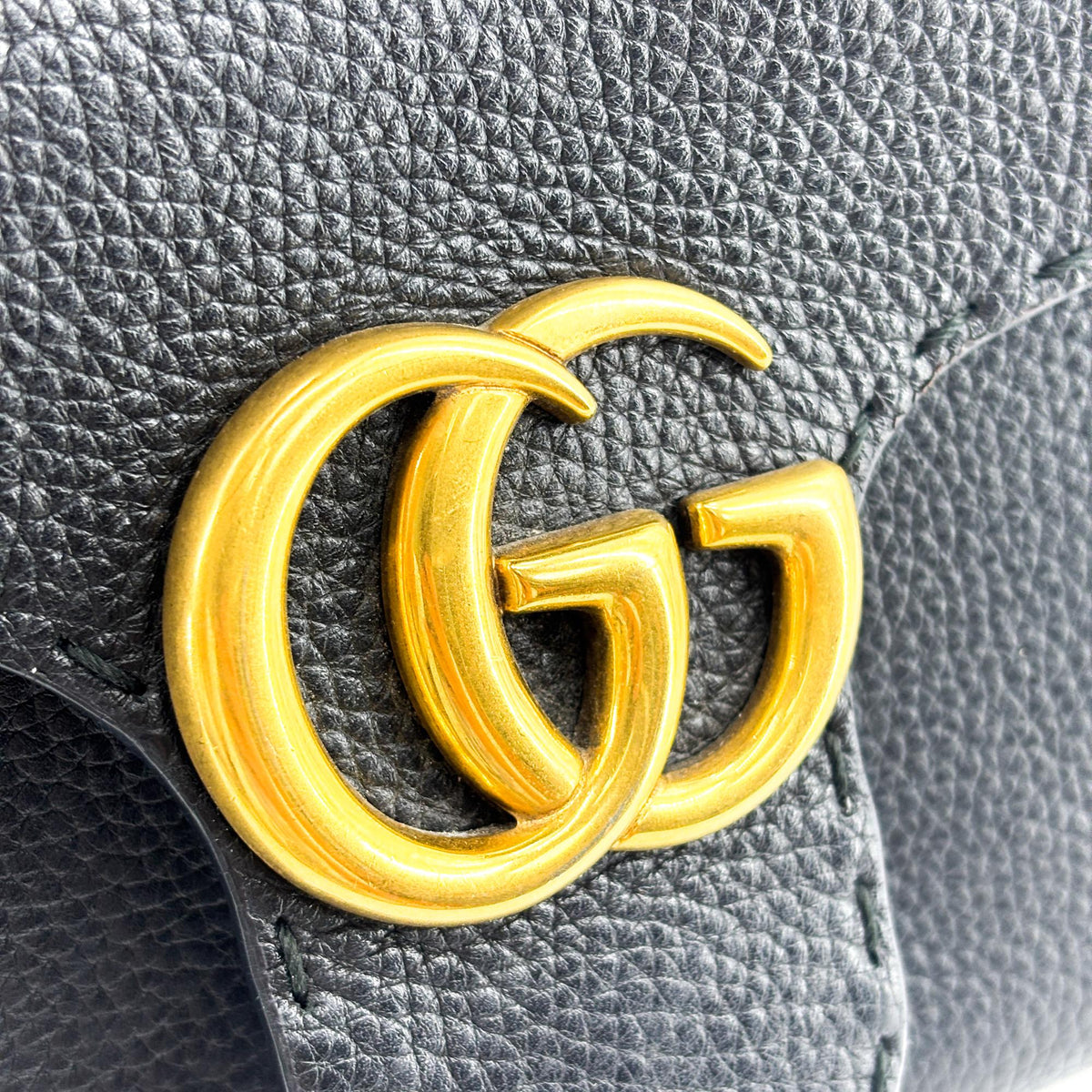 Gucci Gg Marmont Belt Matelasse Leather Black Calfskin Handbag (Pre-Owned)