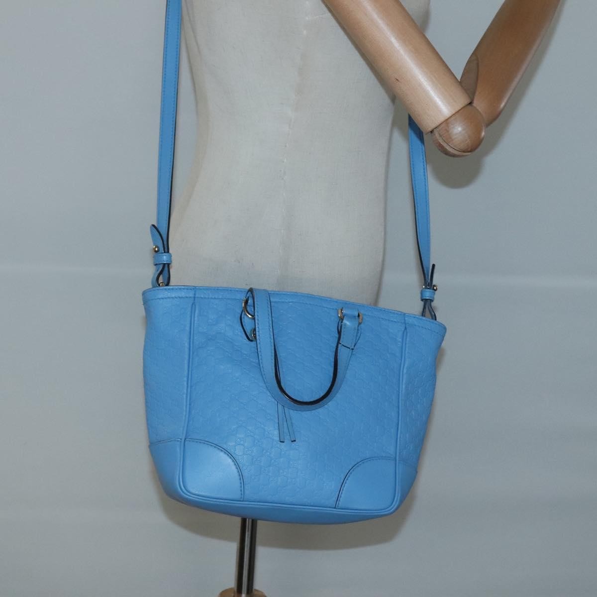 Gucci Bree Convertible Tote Microguccissima Leather Blue Leather Tote Bag Bag (Pre-Owned)