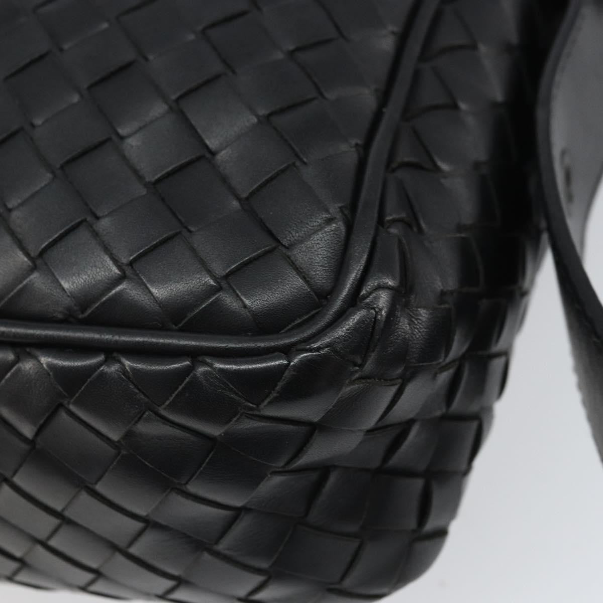 Bottega Veneta 76 Shoulder Intrecciato Goatskin Black Leather Shoulder Bag Bag (Pre-Owned)