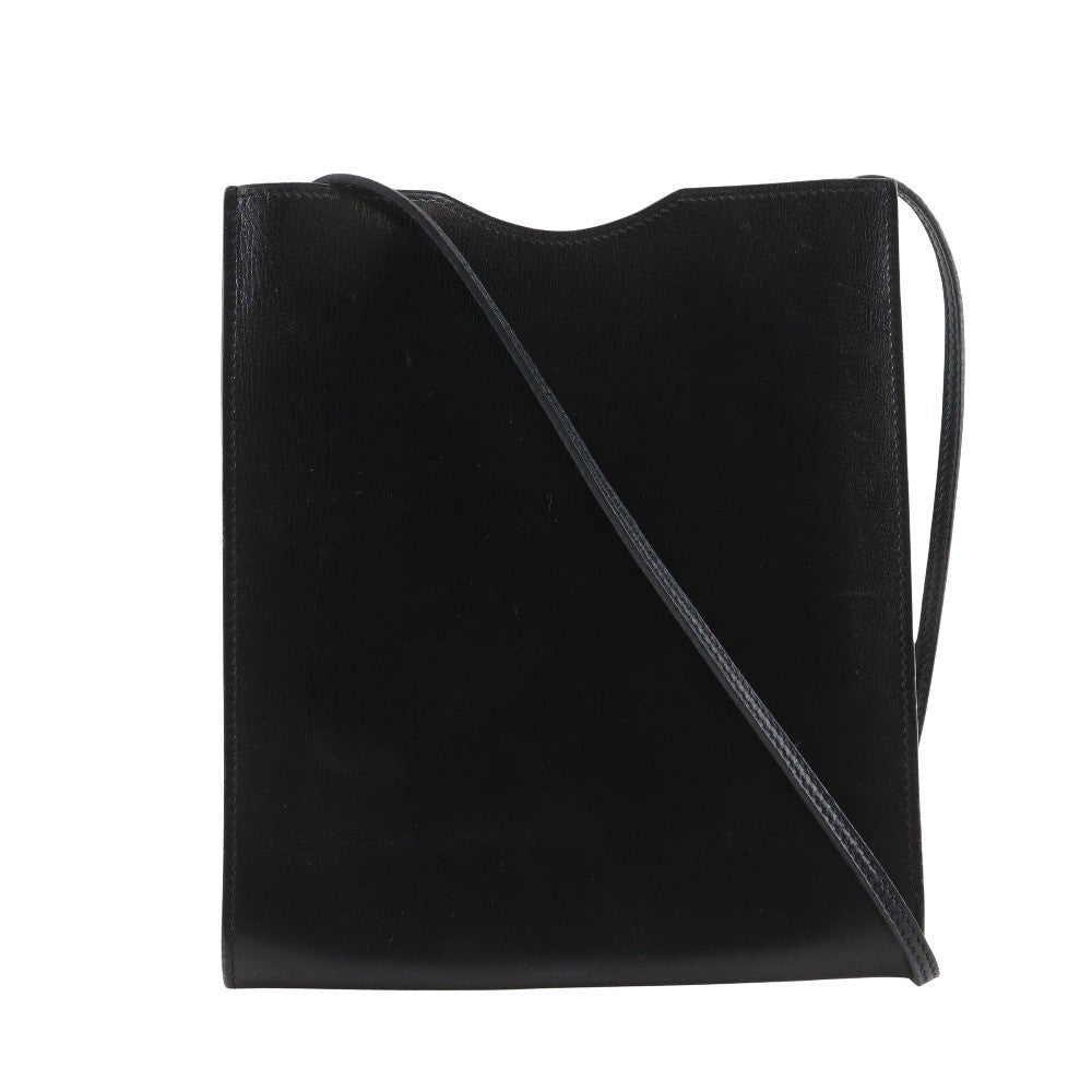 Hermes Onimaitou Leather Black Leather Shoulder Bag Bag (Pre-Owned)