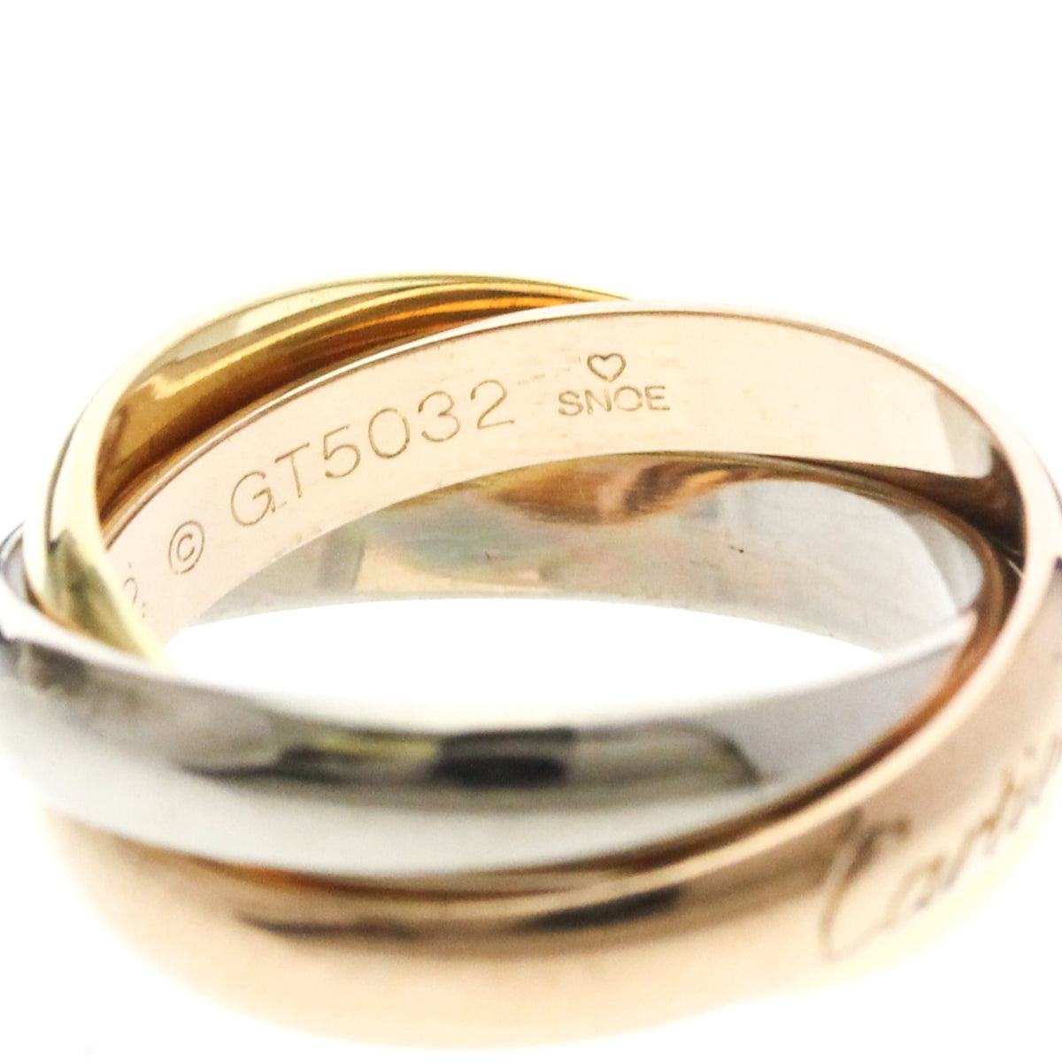Cartier Trinity 18K Tricolor Gold Gold Gold Ring Jewelry (Pre-Owned)