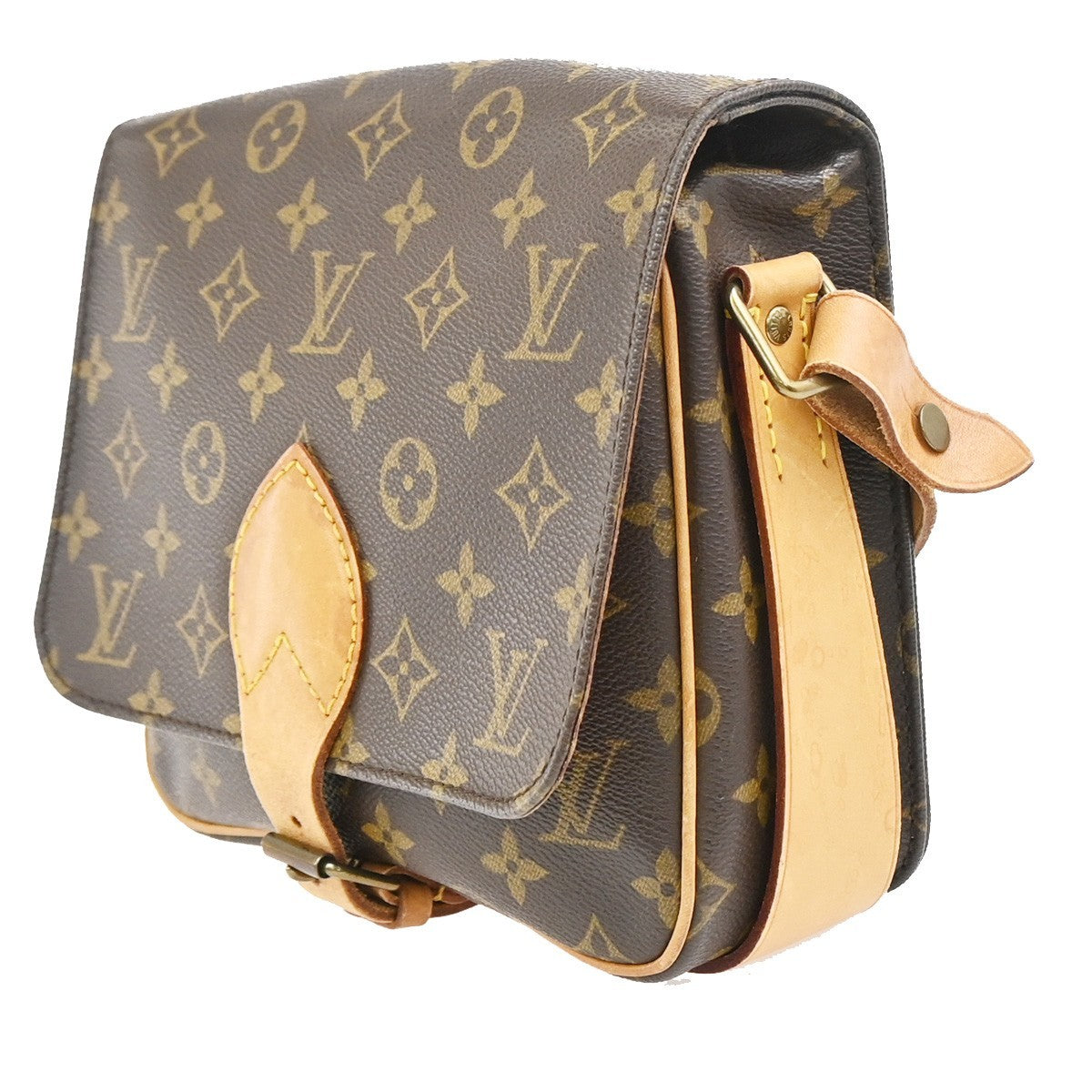 Louis Vuitton Cartouchiere Monogram Canvas Brown Canvas Handbag (Pre-Owned)