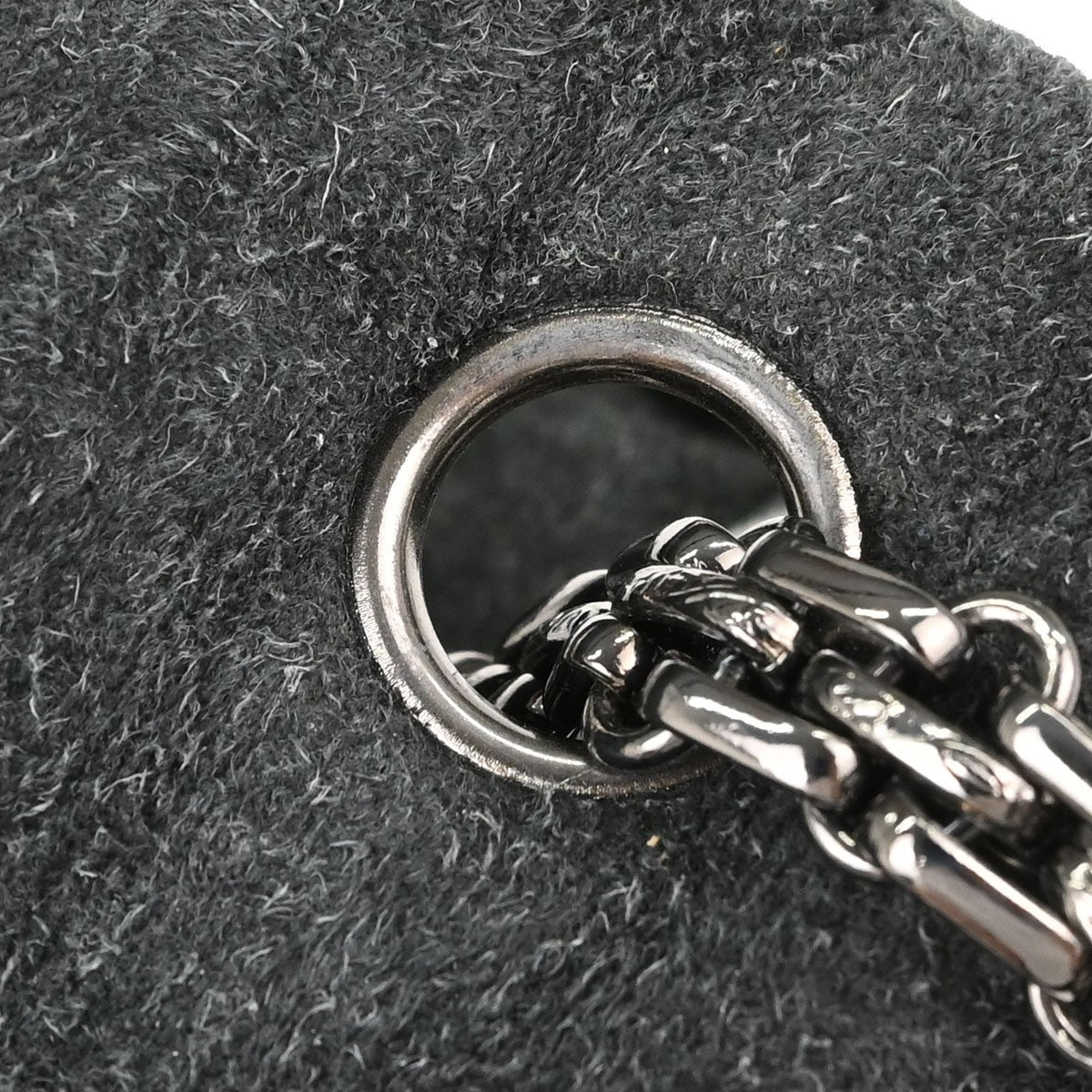 Chanel Reissue Flap Suede Patchwork Gray Suede Handbag (Pre-Owned)
