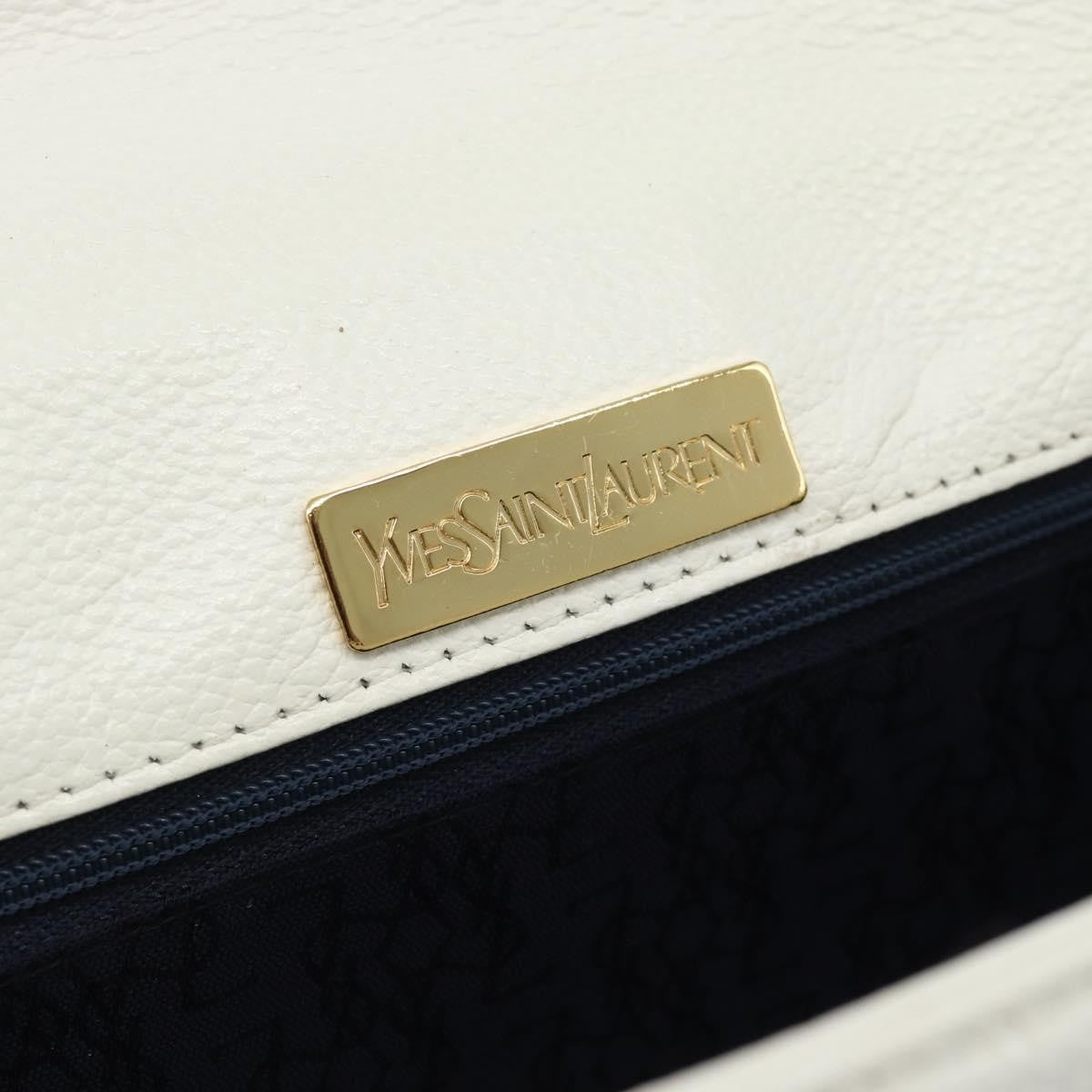 Saint Laurent Vintage Leather White Leather Clutche & Pouche Bag (Pre-Owned)