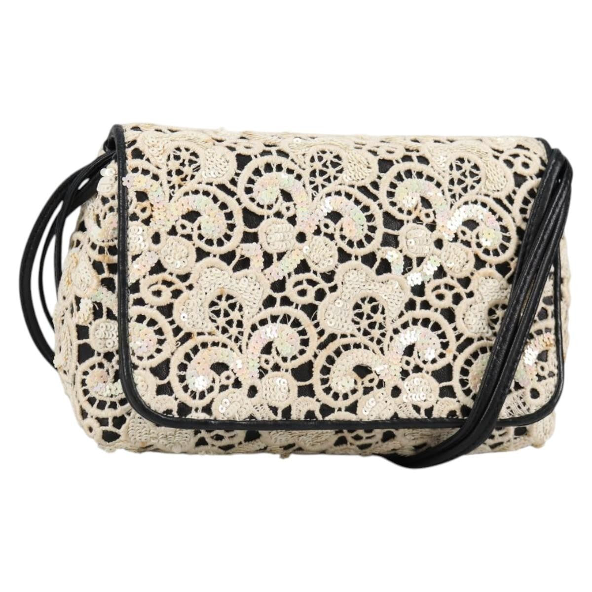 Chanel Floral Cc Flap Quilted Printed Silk White Leather Shoulder Bag Bag (Pre-Owned)