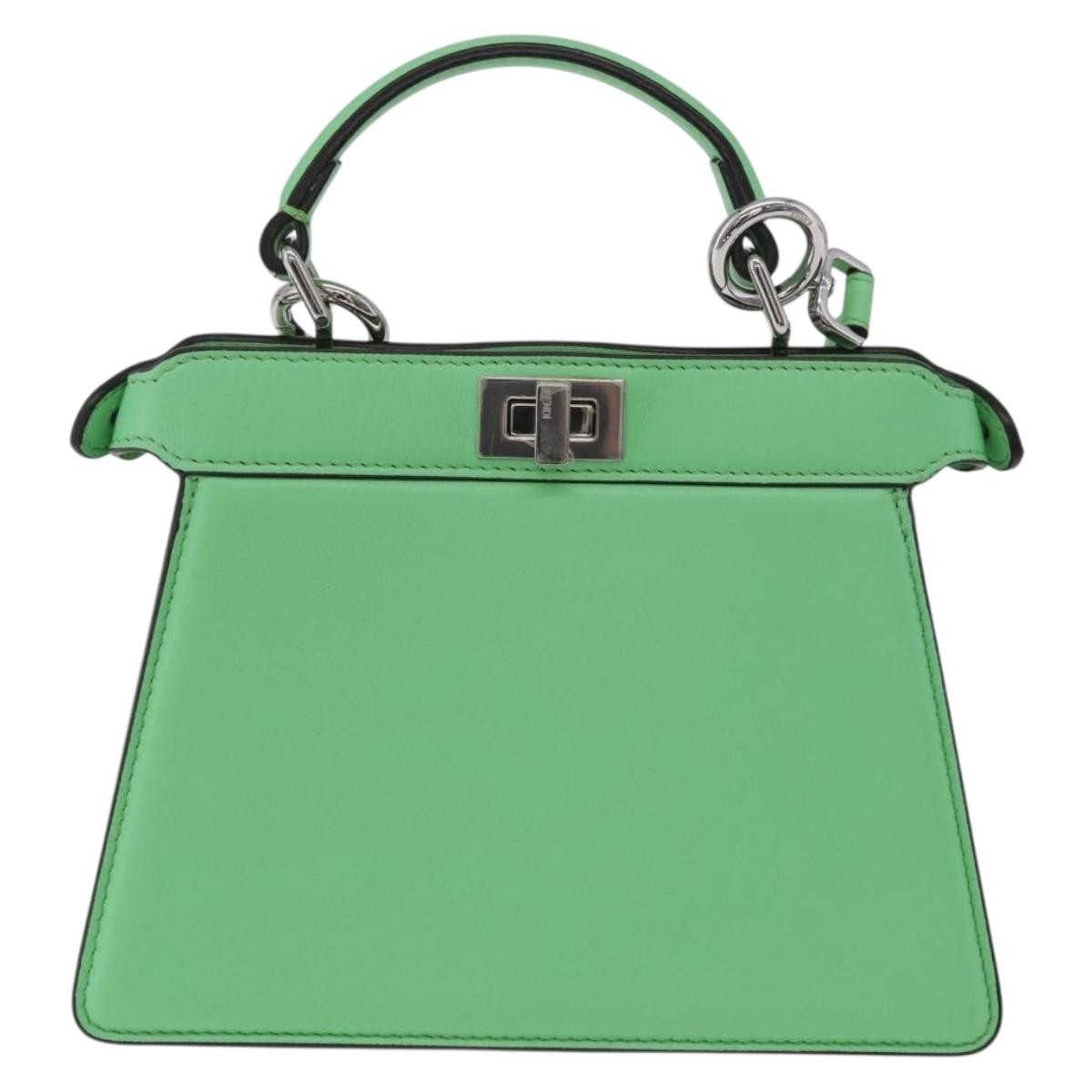 Fendi Peekaboo Iseeu Leather Green Leather Handbag (Pre-Owned)